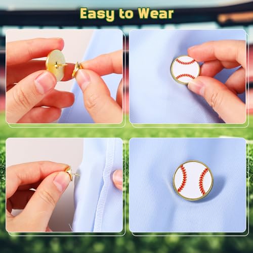 Image of Tondiamo 24Pcs Sports Lapel Pin for Team Gift 3 /4 inch Brooch Decor | Team Gift for Coaches Players, Basketball Baseball Softball Football Volleyball Enamel Pin, Sports Party Decor, Game Awards