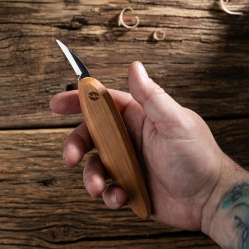 Image of Flexcut Premium Series Wood Carving Tool Set, 3-Knife Starter Kit with Cutting, Detail, and Roughing Knives, Ergonomic Cherry Wood Handles, USA Made