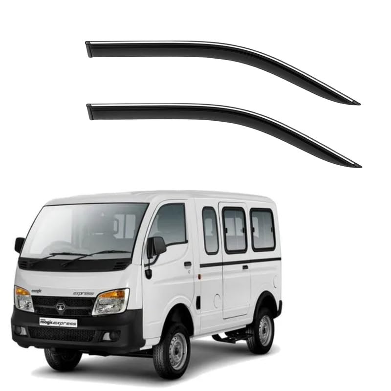 Image of CAR SAAZ Side Door Visors for Magic (Set of 2pcs)|Chrome Lined Rain Guards, Polycarbonate, Smoke Finish