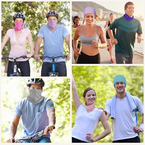 Image of Geyoga 6 /9 Pcs Summer UV Protection Cooling Neck Gaiter Scarf Face Clothing Neck Gaiter Mask Sunscreen Breathable Bandana