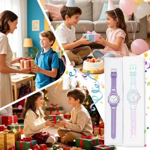 Image of CKV Kids Watch Analog Waterproof Time Teaching for Boys Girls | Acuurate Time Easy to Read with Soft TPU Band Thoughtful Present for Children age 5-15