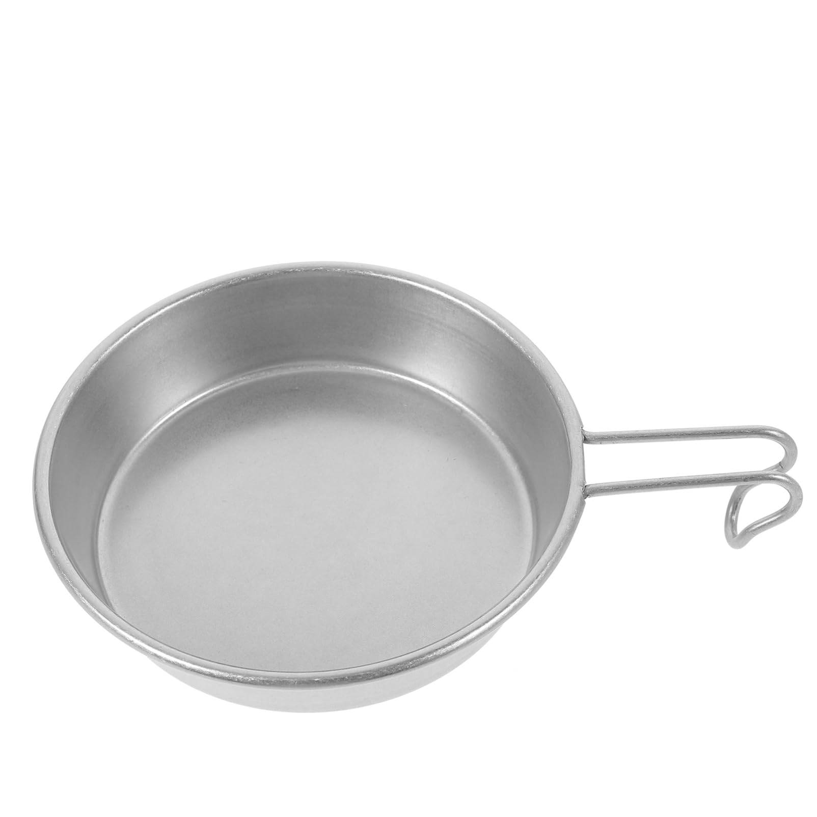 Garneck Camping Accessory Portable Stainless Steel Bowl with Handle Easy to Hang and Store