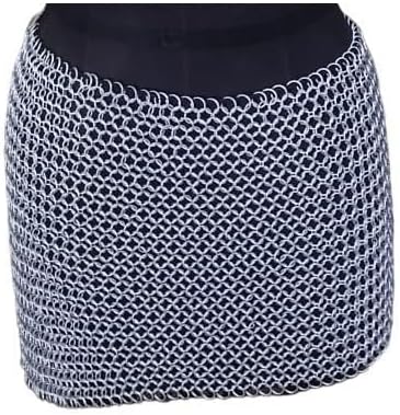 Medieval Aluminum Chainmail Skirt | Handcrafted Lightweight Armor Costume for Women | Fantasy LARP, Gothic Festival & Cosplay Event Wear Ideal for Gothic Festival, LARP & Cosplay