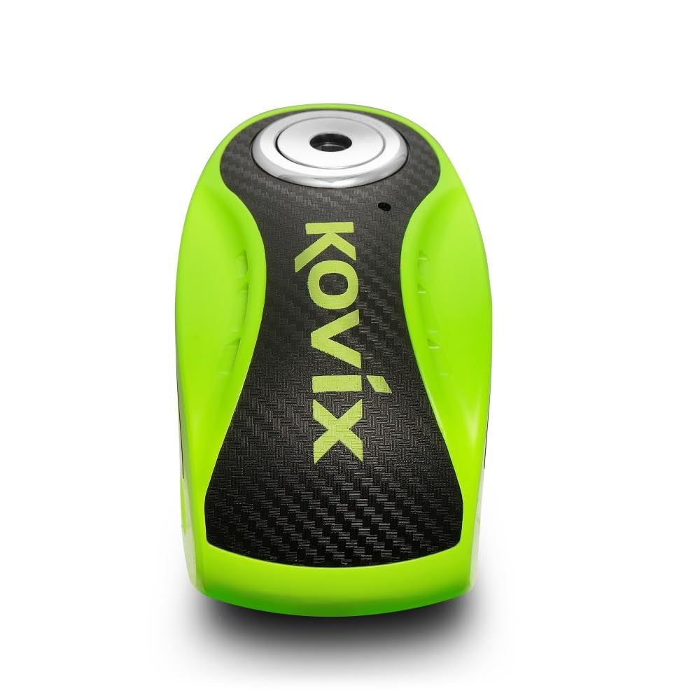 KOVIX KNX10 Lucchetto a disco con allarme Pin Ø 10 mm antifurto disco scooter, moto, colore: verde