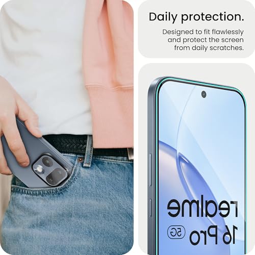 Image of FIRST MART Tempered Glass for Realme 16 Pro 5G with Black Camera Ring Guard & Installation Kit | HD Clear Edge-to-Edge Screen Protector, Scratch Resistant, Case-Friendly | Pack of 1
