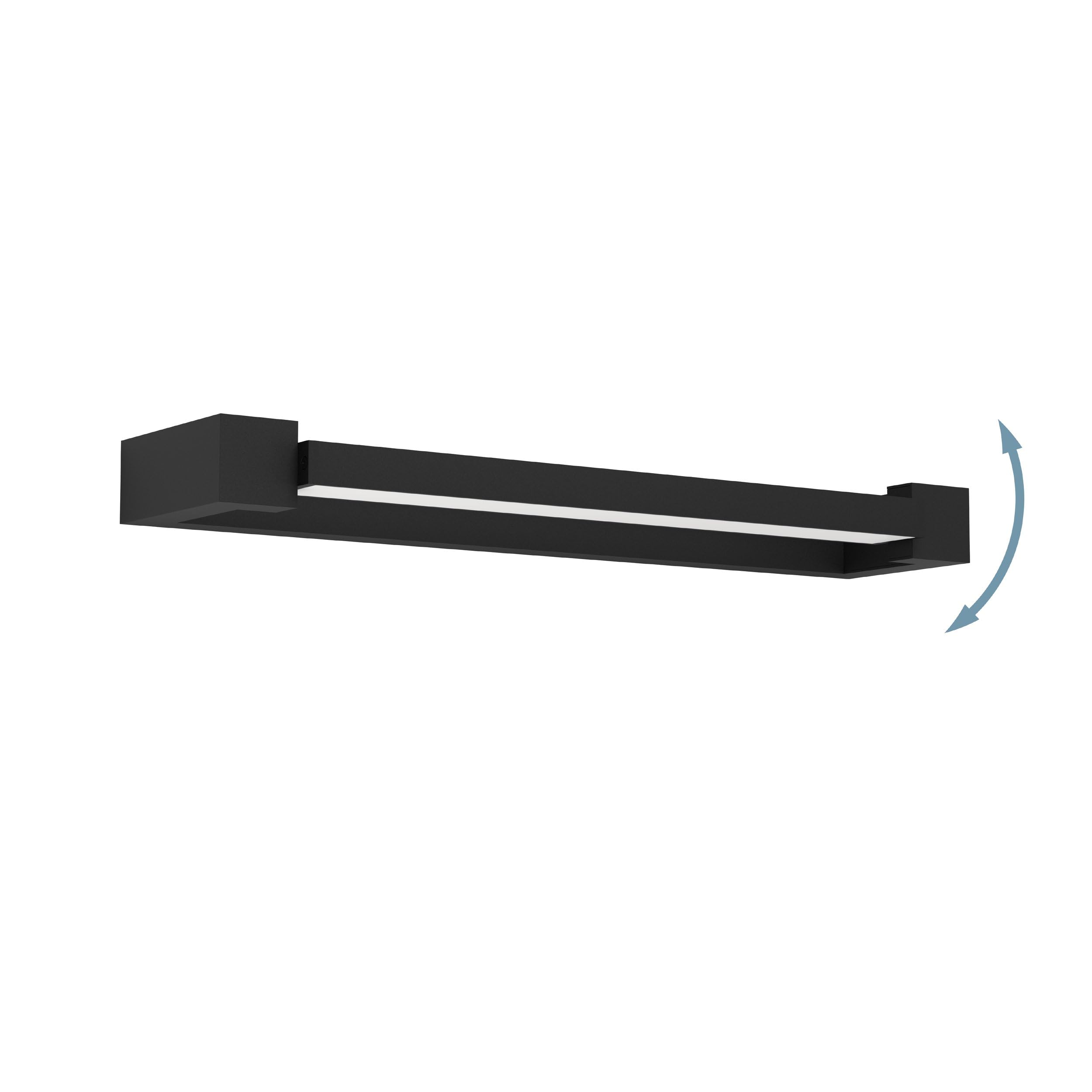 EGLO LED aplique Gemiliana, lámpara de espejo de baño metal negro | y plástico blanco, iluminación blanco neutro, IP44