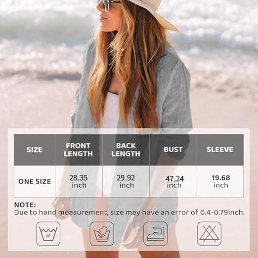 Image of CoCozy Bathing Suit Cover Ups for Women, Long Sleeve Swimwear Button Down Shirt Dress Swimsuit Bikini Beach Cover Up 2026