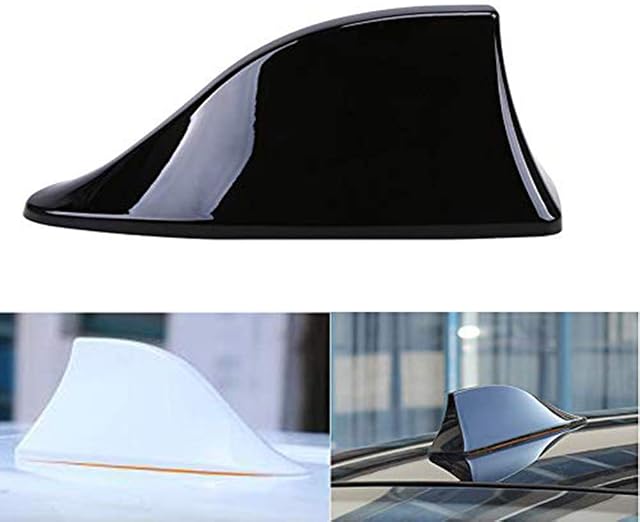 Kelay Car Shark Fin Aerial Blank Radio Antenna FM Radio Signal with Adhesive ABS Varnish - Black