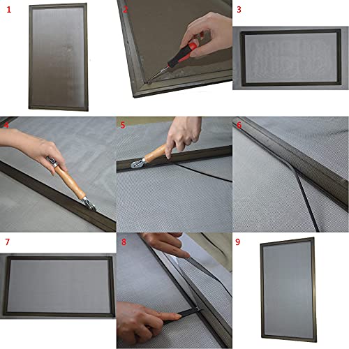 39"×59" Black Fiberglass Window Screens Repair Kit - Diy Adjustable Window Screens Mesh Replacement Kit For Windowsdoorporchpatiosliding Screen Door #TOP5