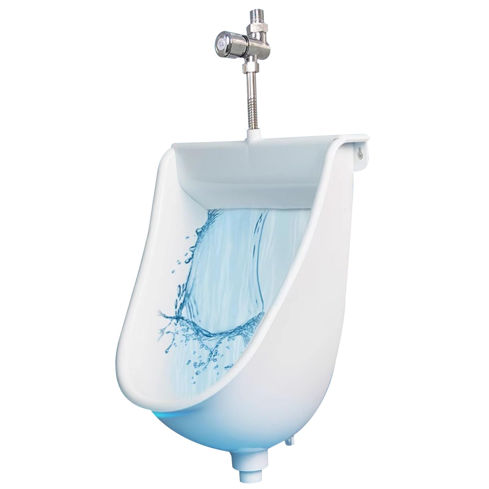 Urinario sin agua montado en la pared de alta eficiencia para hombres, urinario de plástico ecológico con manguera y válvula F para inodoros al aire libre y baños públicos, diseño que ahorra espacio.