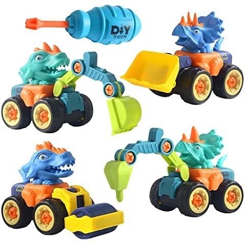 Toys Gifts for 3 4 5 6 7 Year Old Boys Take Apart Dinosaur Toys for Kids Building Toy Set with Electric Drill Construction Engineering Play Kit STEM Learning for Boys Girls Age 3 4 5 Year Old Cover
