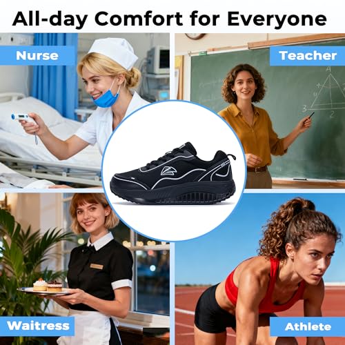 Image of Womens Walking Shoes with Arch Support Wide Orthotic Plantar Fasciitis Sneakers Athletic Tennis Shoes