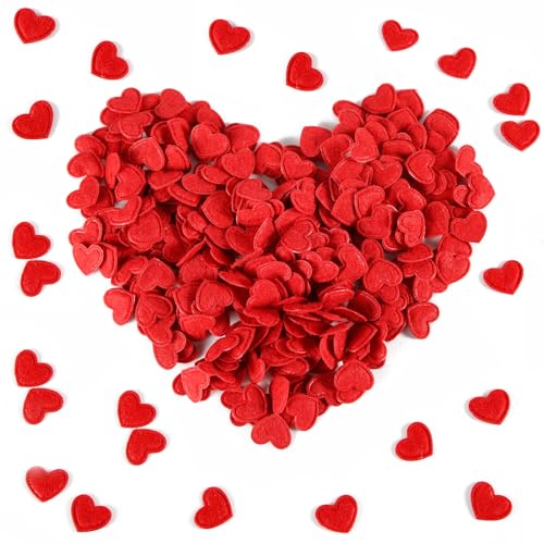 300pcs cœurs en feutre Saint-Valentin, petit cœur mignon autocollant decoration romance