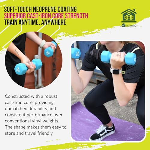 Urban Fitness Neoprene Covered Hex Dumbbells Fitness (Pair) Blue 2 X 2kg, one size, K-REY-UFW033 - Image 3