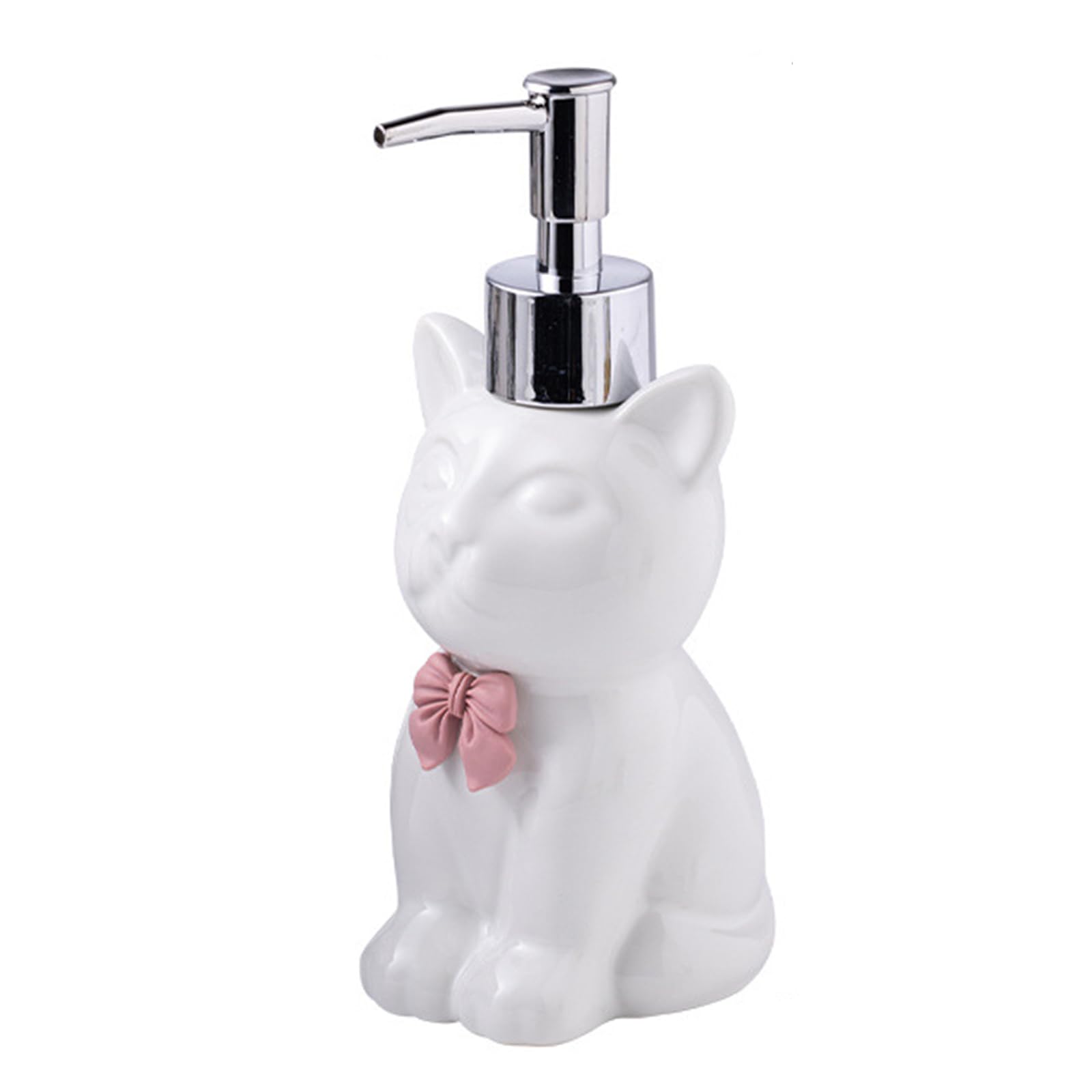 NEWFT Ceramic Dispenser Bottle for Lotion Hand Soap and Sanitizers Organizers Container with Cats Design Home Essential Ceramic Soap Dispenser