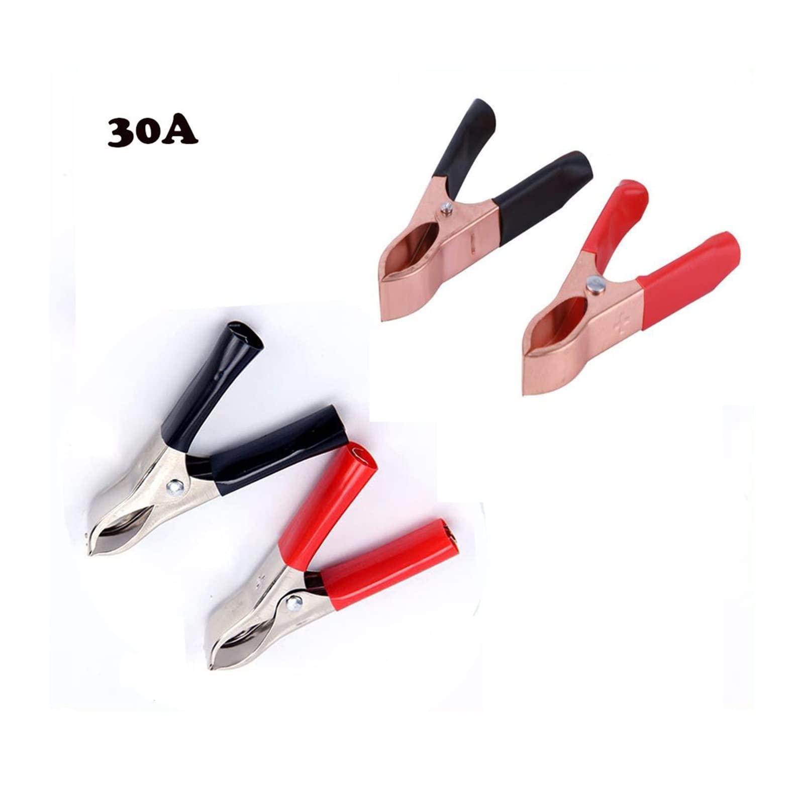 Izolowane klipsy krokodylkowe, klipsy aligatora. 100pcs Crocodile Clip Set - 30A Plastic Handle Alligator Clips for Testing Battery Connection