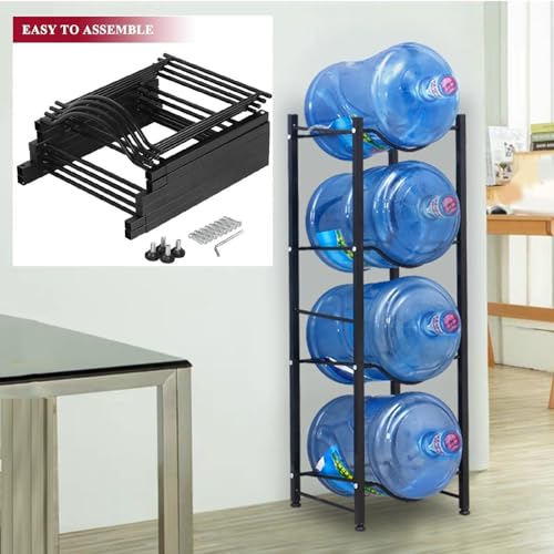 Estante de almacenamiento apilable para botellas de agua de 5 galones, soporte de acero al carbono para botellas y enfriadores, diseño extraíble que ahorra espacio