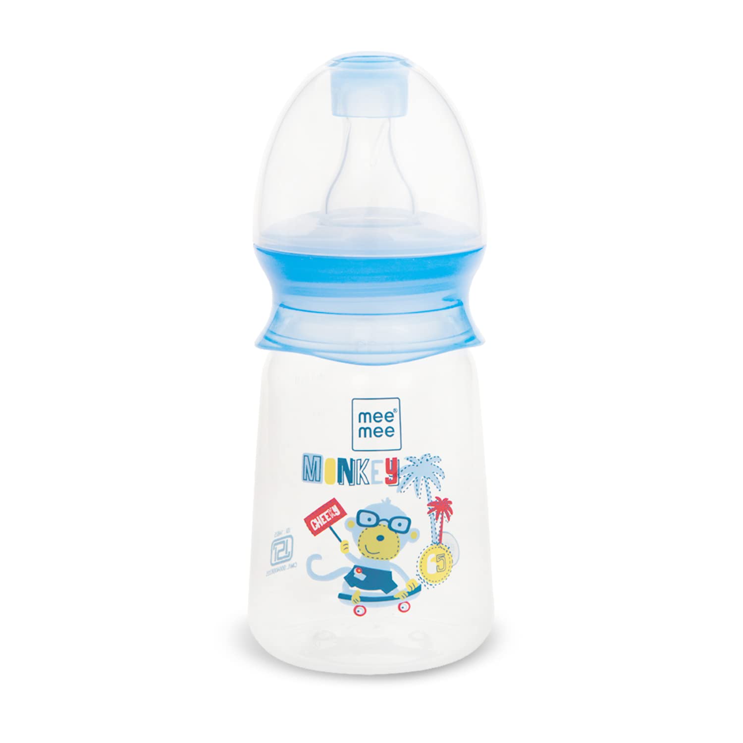 Mee Mee BPA-Free Baby Feeding Bottle, Eazy Flo Technology, Anti-Colic Valve, 0-3 Years (Blue, 130 ML (Pack of 1))-picture-34