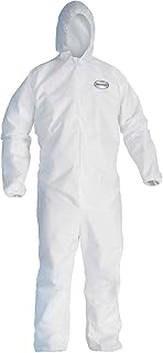 Coveralls, Hood, Zip Front, Elastic Wrists & Ankles (EWA), A30 Color White, Size 4X-Large (Pack of 1)