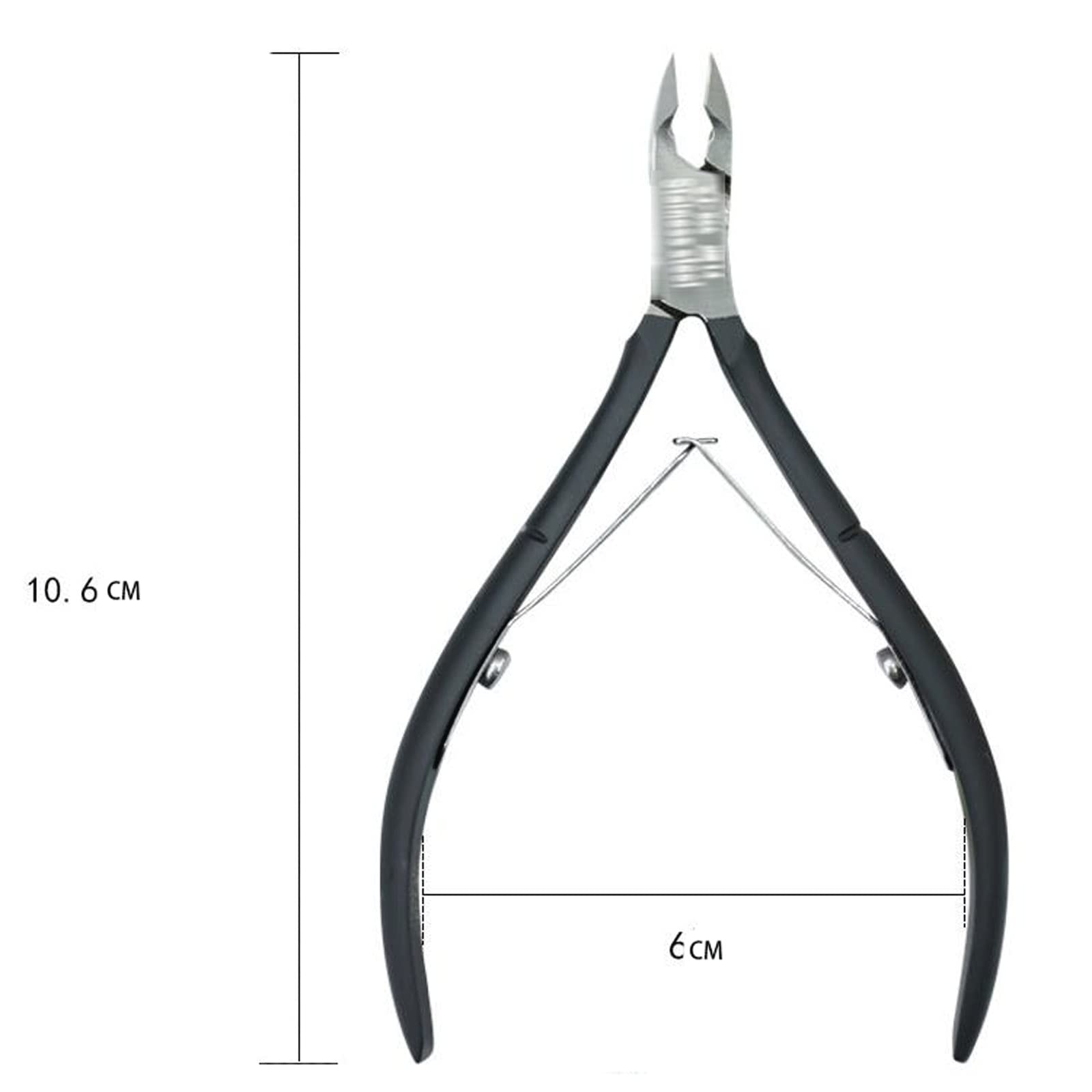 Nagelknipser, schwarzer Edelstahl, Maniküre-Schere for abgestorbene Haut, Nagelwerkzeug, Nagelkanten-Zange mit Widerhaken for abgestorbene Haut
