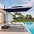 EAST OAK and Flame&Shade Patio Umbrella, 10ft Square Outdoor Umbrella, Large Offset Cantilever Umbrella with 360° Rotation, Heavy Duty Windproof and UV Resistant Double Top Umbrella for Pool and Deck, Night Blue