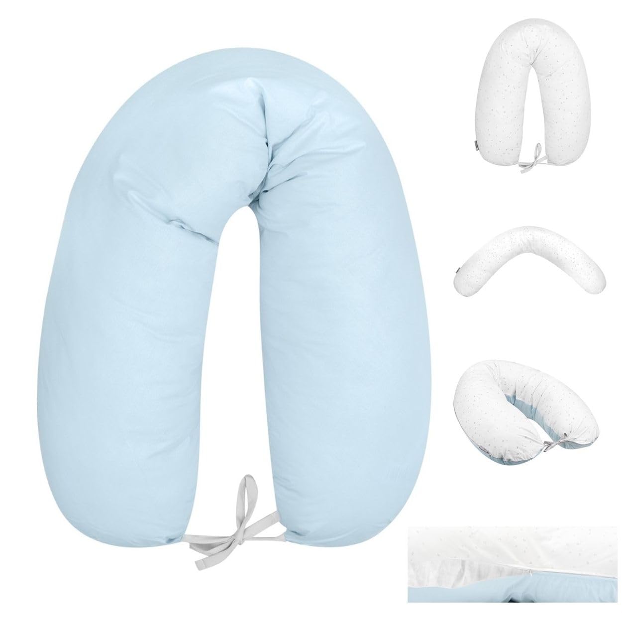 Kikkaboo cuscino per allattamento Dream Big lungo 150 cm 100% cotone sfoderabile, colorazione:blu