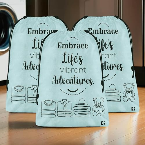 Image of Kuber Industries Pack of 3 Cloth Storage Bag | Non-Woven Storage Organizer | Travel Cloth Carrying Bag | Garments Cover for Laundry | Travel Storage Organizer for Clothing | Large | Grey