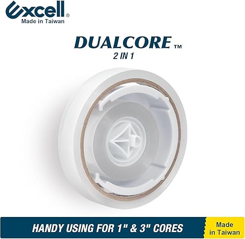 Miniatura 2 de Excell EX-11425WH - Dispensador de cinta de escritorio doble premium (núcleo de 1 pulgada + 3 pulgadas) con base ponderada en arena, dispensadores