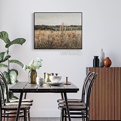 Gzcvba Retro Wildflower Field Landscape Canvas Wall Art Green Woodland Nursery Posters Room Aesthetic Wilderness Nature Botanical Floral Prints Paintings French Country Bedroom Decor 12X16In Unframed #TOP7