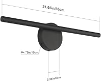 Vista 7 de Aipsun Aplique de pared negro giratorio 360° LED negro lámpara de pared para dormitorio, sala de estar, hotel, pasillo, pasillo, blanco cálido, 3000