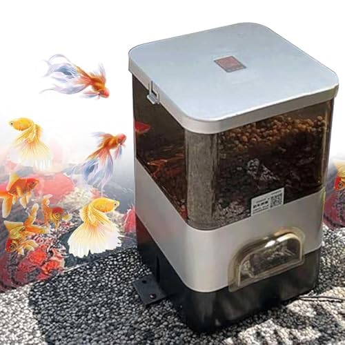 Alimentatore automatico per pesci con timer, dispenser programmabile per acquari e laghetti, garantisce il razionamento temporizzato