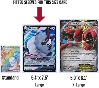 40 Pack Jumbo Pokemon Card Sleeves Fitted for Large Oversized Trading Cards Games and Big Photo with Premium Quality Clear Thermo Plastic Protection - ...