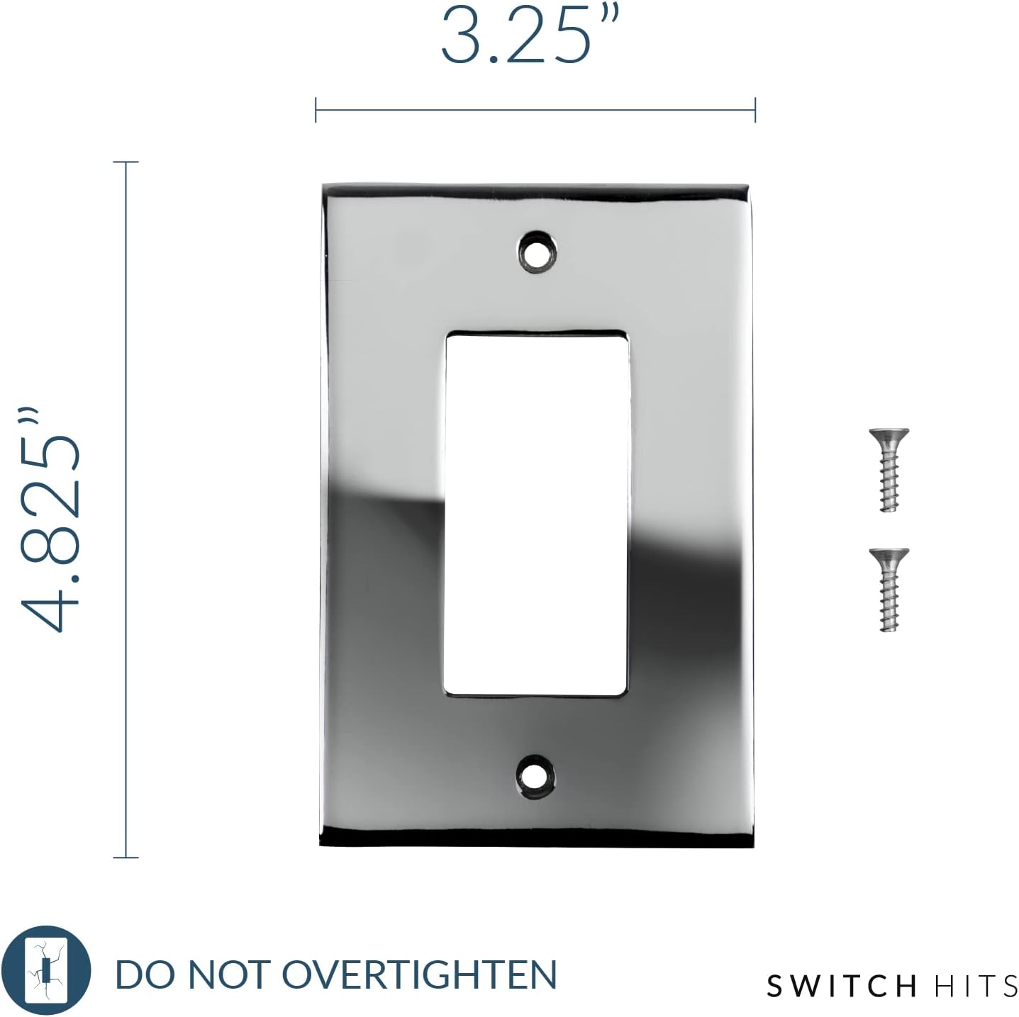 Polished Chrome SWITCH HITS Decorator Wall Plate | 1 GFI Rocker | 2.80" x 4.60" | Modern Electrical Outlet Cover Collection | Quality Switch Plates For All Configurations