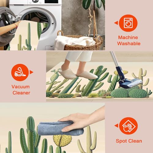 Tapis salon 160x230cm vert sauge moquette douce cactus lavable