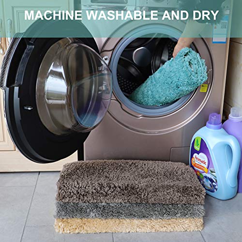Tuddrom Microfiber Bathroom Rugs,Soft Absorbent Bath Rug,Non-Slip Machine Washable Mat For Bathroom,Tub,Shower(24X20 Inches,Blue) #TOP4