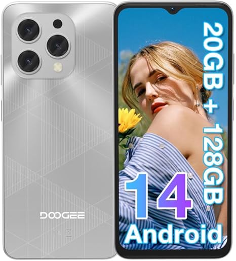 DOOGEE N55 Pro (2024) Smartphone without Contract, 16GB 256GB 6.56 inch HD Display, Android 14 Mobile Phone, Octa Core Processor, 13MP 8MP AI Camera, 5150 mAh, Dual SIM 4G, GPS