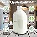 The Dairy Shoppe Heavy Glass Milk Bottles - Jugs with Lids and Silicone Pour Spouts - Clear Milk Containers for Fridge - Reusable Glass Milk Jug Dispenser - Made in USA (64 oz, 2 Pack)
