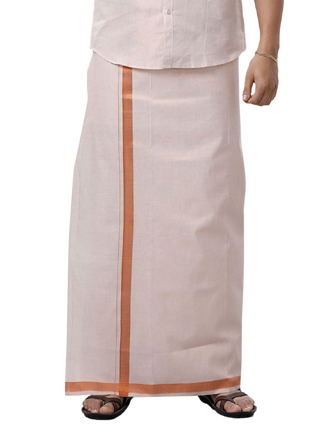 ramraj cotton RAMRAJ trending cotton solid adjustable dhoti for men(L ; Copper/Copper)-picture-25