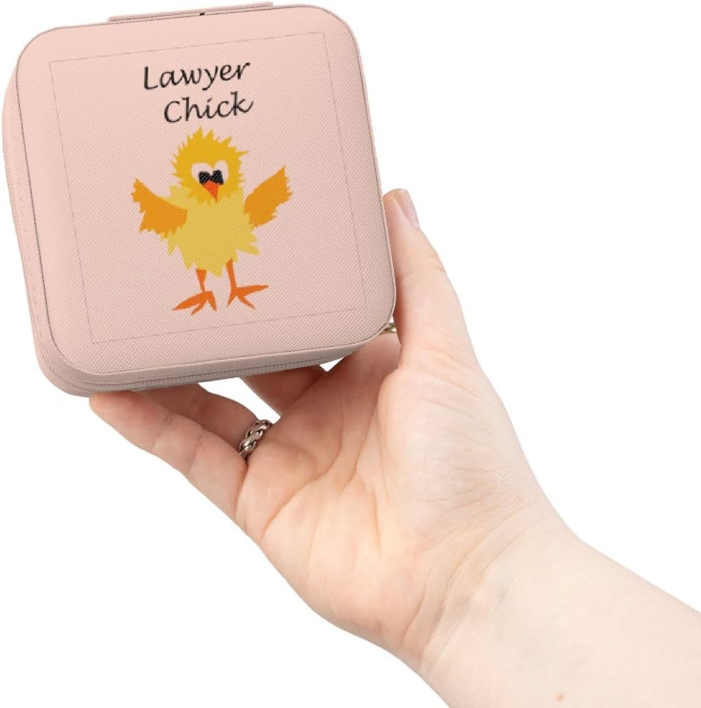 3dRose Funny Lawyer Chick Work Cartoon Jewelry Travel Case Pink