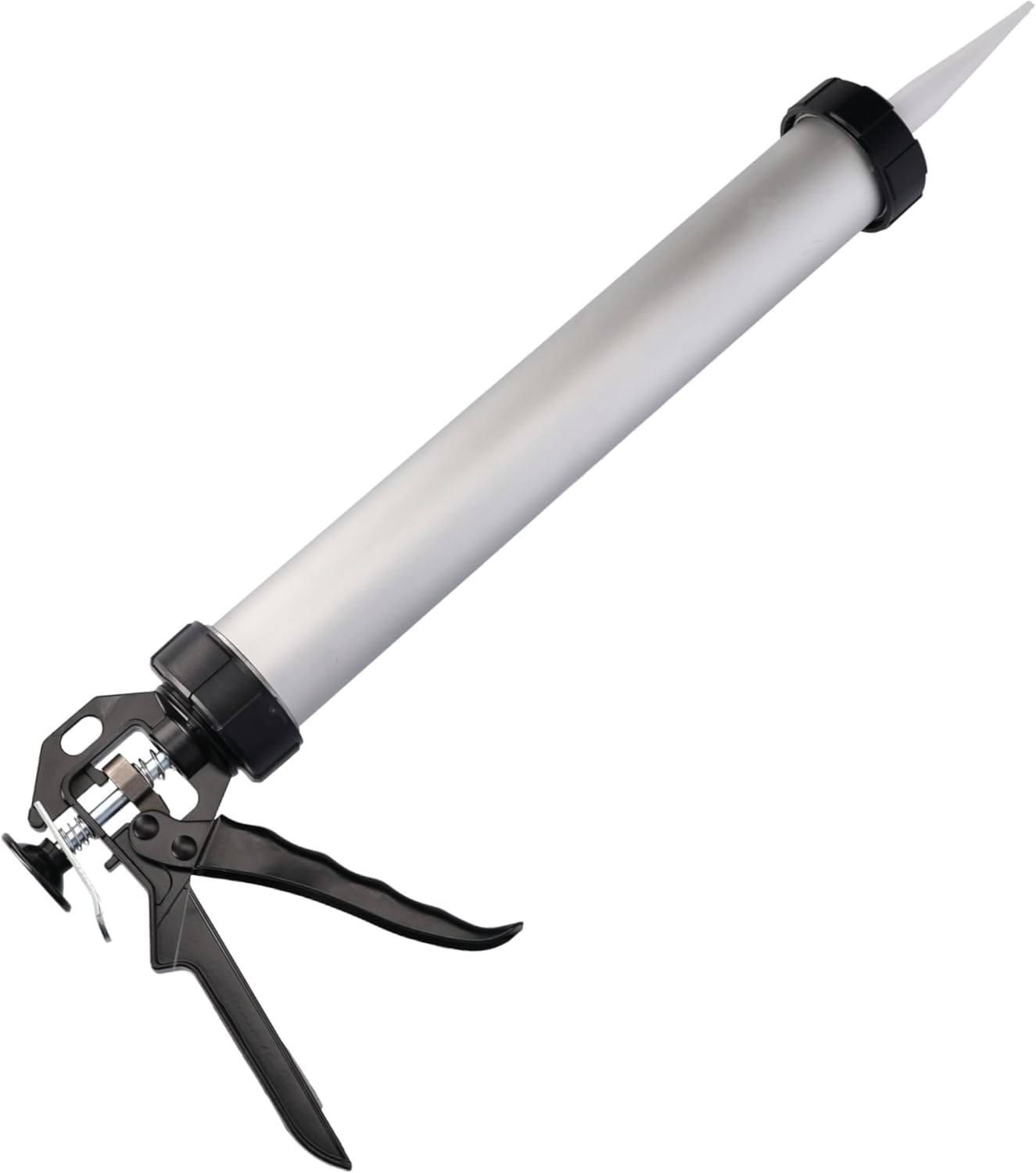 ToolSpace Pistolet à Cartouche Presse à Mastic Extrudeuse Silicone Applicateur Usage Intensif pour Colles Mastics Joints Mortiers Résines Antirouille Ergonomique - 600 ml en Aluminium