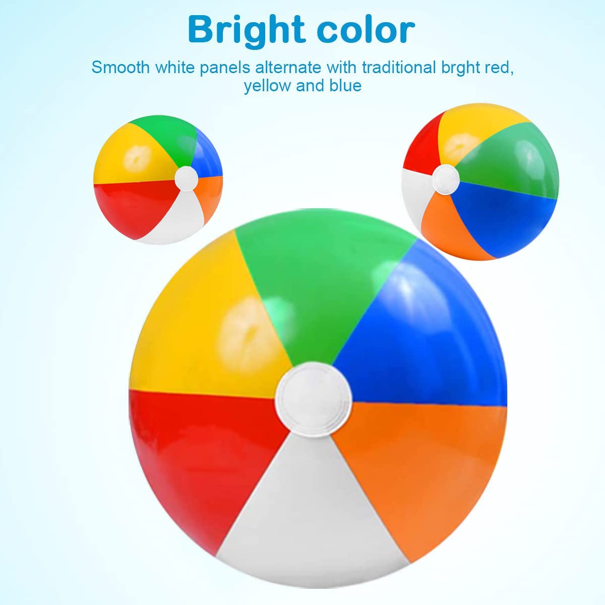Cedtioaus Beach Ball, 12 Pcs Beach Balls Bulk, 12" Inflatable Beach Ball for Kids, Pool Party Decorations, Beach Toys for Summer Water Games 1