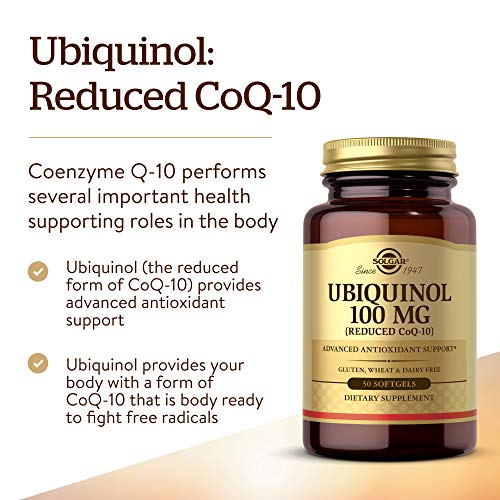 Solgar Ubiquinol 100 Mg, 50 Softgels - Advanced Antioxidant Support - Reduced Coenzyme Q10 (Coq-10) - Gluten Free, Dairy Free - 50 Servings #TOP2