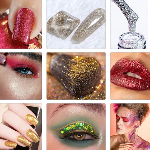 Kasanni 32 Farben Glitzer Gesicht Bastelglitzer Glitzerpulver Festival Glitzer Basteln FüR Dekoration, ManiküRe, Haare, Make-Up, Karten, Papier, Partys, Bastelarbeiten