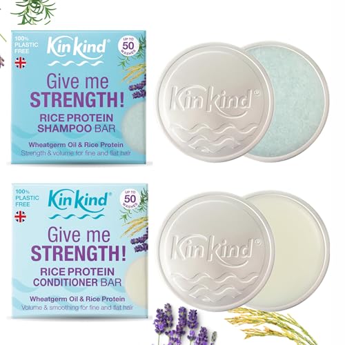 Shampooing et revitalisant en barre solide fortifiant : coffret de voyage KinKind