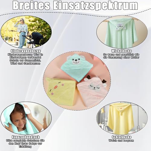 Image of Baby Hooded Towels,31 x 31 in Infant Super Soft Baby Bath Towels with Hood for Toddlers1-3,Highly Absorbent Viscose Hooded Towel for Boys, Girls, Newborn Essentials