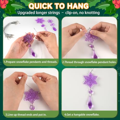 Image of Crystal Ornaments for Christmas Tree Winter Wonderland Decorations