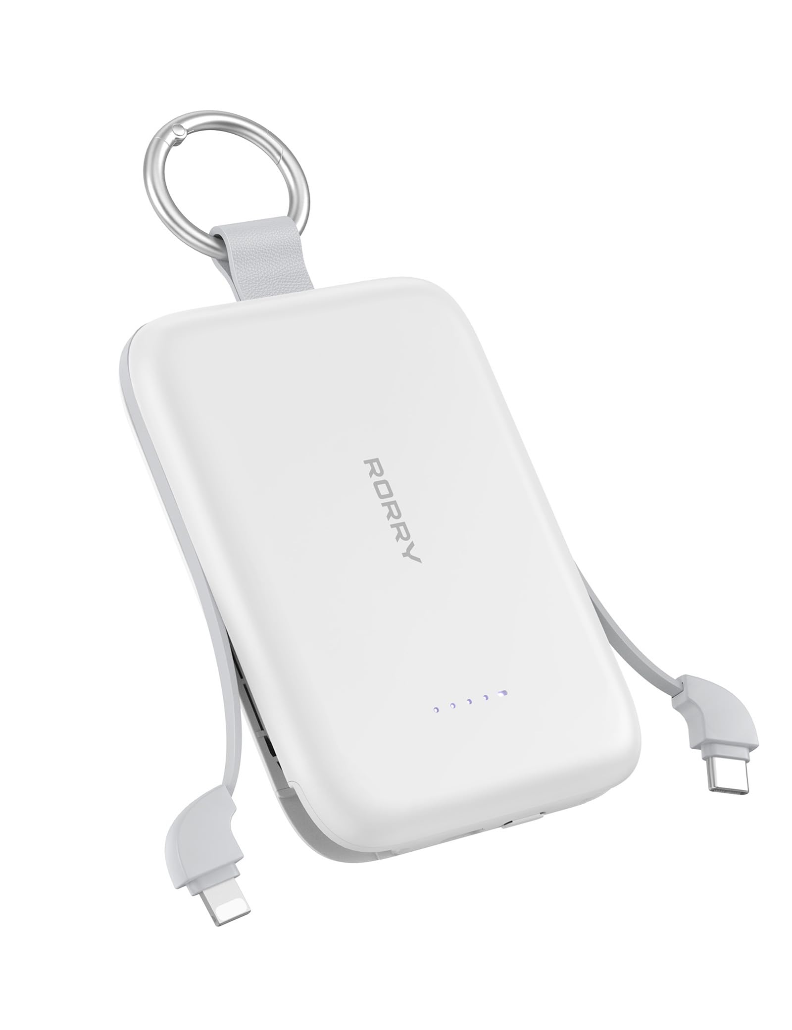 Batería externa 10000 mAh carga rápida PD 30W RORRY con cable integrado tipo C 7