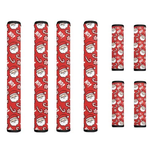 Tutolipy Christmas Refrigerator Door Handle Covers Set of 8, Santa Claus Fridge Handle Cover Antiskid Protector for Fridge Oven Keep Kitchen Appliance Clean