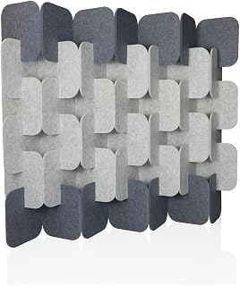 hjh OFFICE Akustik Trennwand 164x174 cm FLEXMIUT Plug 6er Set Stehwand erweiterbar, dekorativer Sichtschutz, Grau/Hellgrau