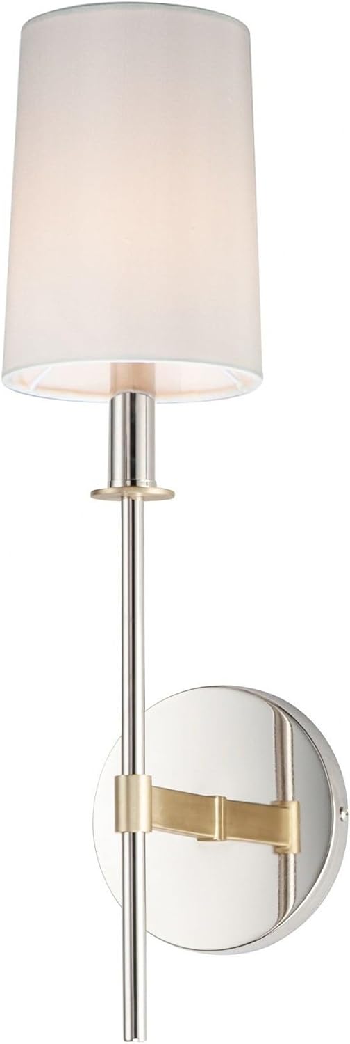 Maxim Uptown 1 Light Wall Sconce with Satin Brass/Polished Nickel Finish